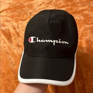 Champion Black Cap with White Accents